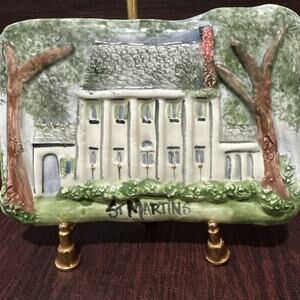 Vtg ST MARTIN MAARTEN 7x5”Souvenir WALL Art TILE Tourist Island Home